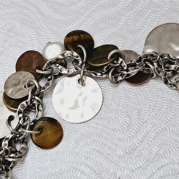 *SALE* Silpada Sterling Silver Bronze Copper Coin Pearl Cha Cha Bracelet B1853 - Picture 3 of 15